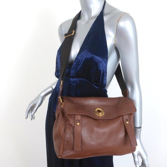Yves Saint Laurent Handbags - YVES SAINT LAURENT MUSE TWO MESSENGER BAG BROWN LEATHER MEDIUM SHOULDER BAG